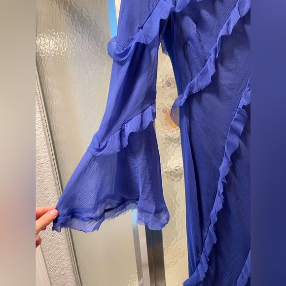 ASOS Blue Ruffle Maxi Dress - Picture 4 of 7